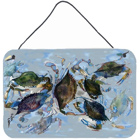 Carolines Treasures 8 x 12 in. Crab Aluminium Metal Wall or Door Hanging Print 8016DS812